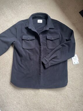 kuwalla Tee Men's Black Button-Up Fleece Shirt Jacket